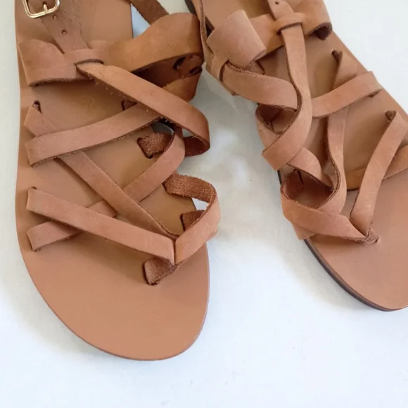 Monastiraki Greek tan leather sandals - Picture 4 of 7